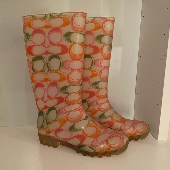 Coach Rainbow Rainboots; Size 6